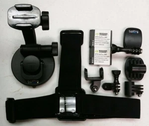 GoPro Accessory Bundle Suction Cup, Head Strap, Quick Clips, Bag - Picture 1 of 11