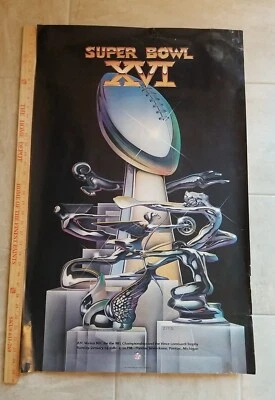 Vintage NFL Super Bowl XVI Poster, 1982 - Image 1 of 4
