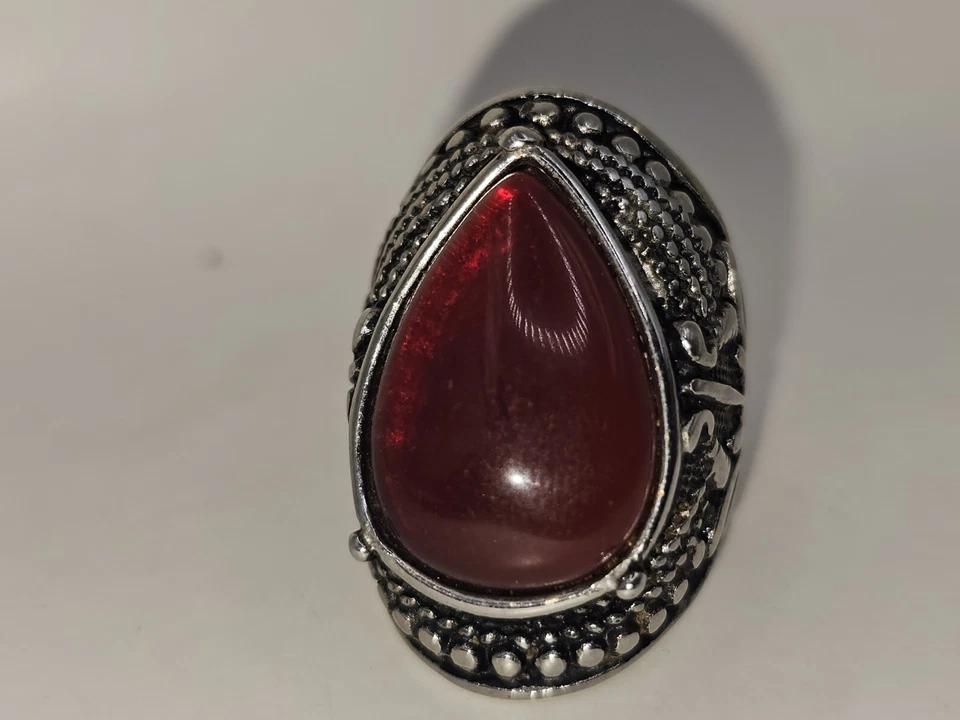 Anillo de plata talla 7 con ónix rojo Foto 1 de 4