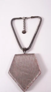 PONO Joan Goodman Women's Gunmetal Snake Reflective Pendant Necklace 450 PINK - Picture 1 of 12