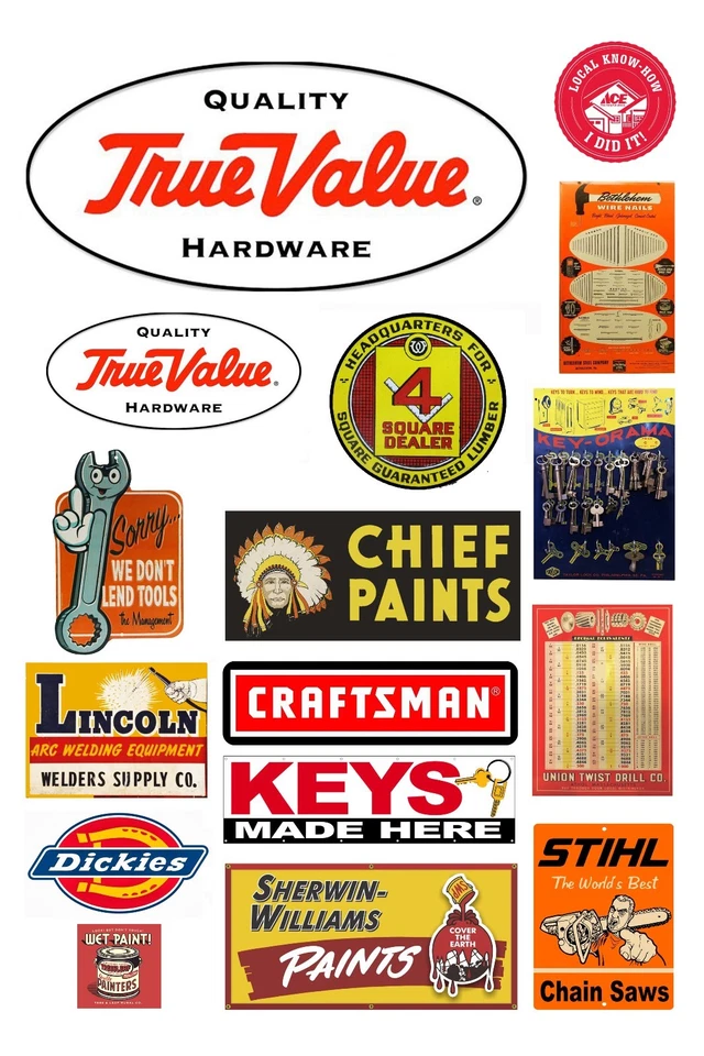 1:87 HO scale model hardware store signs  - Image 1 of 1