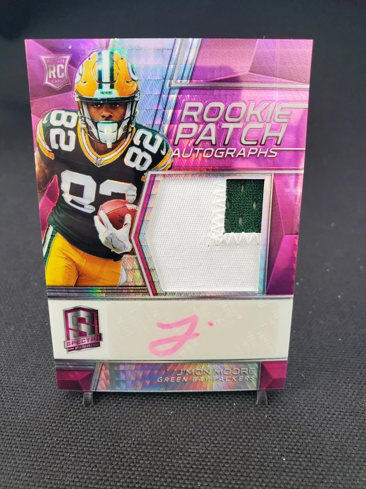 JMON MOORE 2018 SPECTRA PINK ROOKIE PATCH RELIC AUTO #'D 13/25 - Image 1 of 2