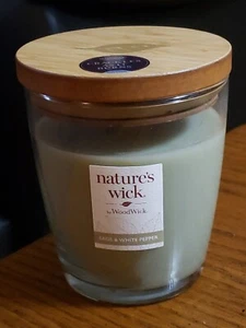 WoodWick Nature's Wick Sage & White Pepper 1 Wick Candle Soy Wax New - Picture 1 of 13