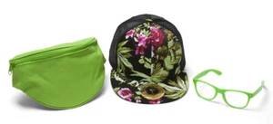 Kit de accesorios de festival para hombre con camionero floral, paquete de fanny, cal transparente - Imagen 1 de 2