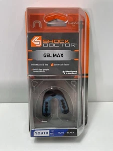 SHOCK DOCTOR GEL MAX CLASSIC FIT Youth Mouthguard Black / Blue - Picture 1 of 3