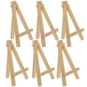 6 Pack 8" Small Natural Wood Display Easel, A-Frame Artist Tripod Tabletop Stand - Picture 1 of 5