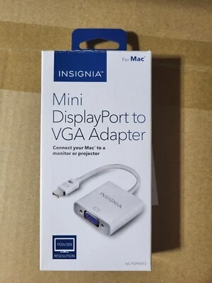  INSIGNIA MINI DISPLAY PORT TO VGA ADAPTER FOR MACBOOK & iMAC - NS-PD94593-C - Image 1 of 2