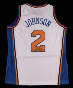 Larry Johnson Signed New York Knicks Jersey (Steiner) #1 Overall Draft Pick 1991 - Picture 1 of 5