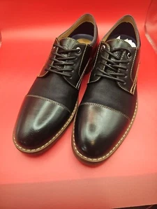 Brand New Men's Size 8.5 Chaps Daywear Black Lace Up Dress Shoes Trendy Stylish - Picture 1 of 5