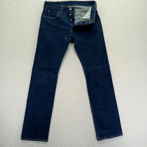 Jeans Levis 501 uomo 30x32 blu bottoni dritti fly denim lavaggio scuro americano - Foto 1 di 16