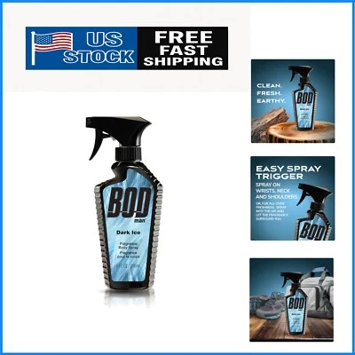 Spray corporal masculino fragrância gelo escuro, 8 oz – aroma revigorante e duradouro - Imagem 1 de 4