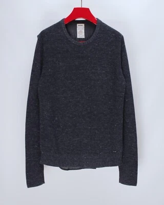 Mens DIESEL Superior Quality Knit Blue Cotton Sweater Denim Jeans Back Size XL - Image 1 of 4