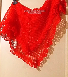 CHALE CROCHET FAIT MAIN CREATION S RAISONNIER  ARTISANAT FRANCAIS PICHENETTE*** - Imagen 1 de 4