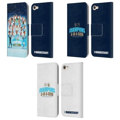 MAN CITY FC 2024 PREMIER LEAGUE CHAMPIONS LEATHER BOOK CASE FOR APPLE iPOD TOUCH - Image 1 of 4