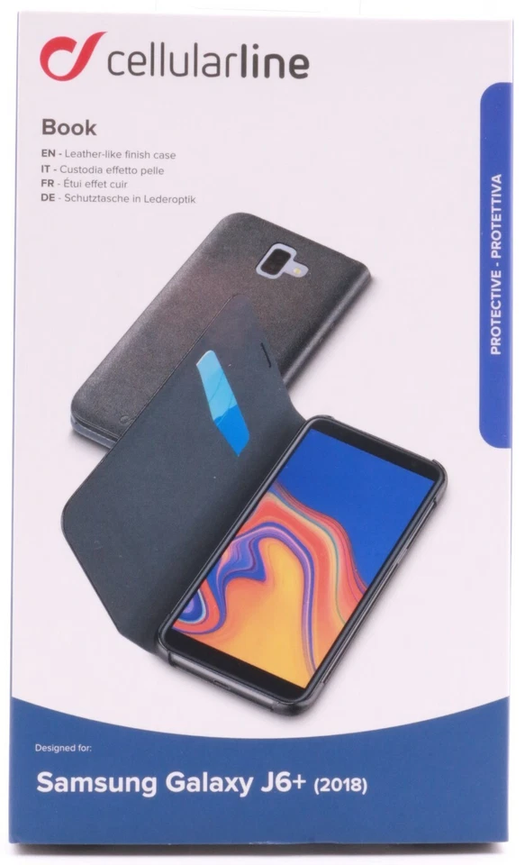 Cellularline Book Samsung Galaxy J6+ Handy Tasche Schutz Hülle Etui Wallet 680 - Bild 1 von 1