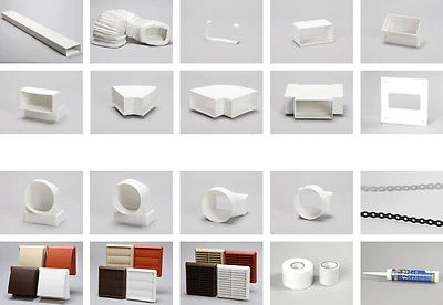 Flat Rectangular Kitchen Ducting 110x54 Ventilation Extractor Fan Heat Recovery - Image 1 of 2