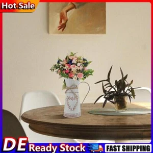 UNCOTARILY Vintage Blumenvase Eisen Blumentopf Milchkanne Shabby Deko Landhausst - Bild 1 von 14