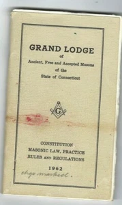 Grand Lodge of Connecticut - Rules, Constitution, etc., 1962, Lot 125 - Picture 1 of 1