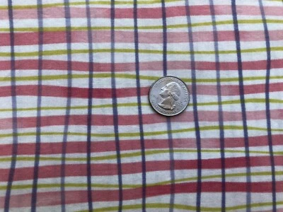 Mary Fisher Every Living Thing Prewashed Cotton Fabric Wavy Plaid about 1 yard - Image 1 of 4