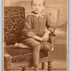 c1870s Hudson, NY Handsome Little Boy Man CdV Photo Card Nice Chair Forshew H18