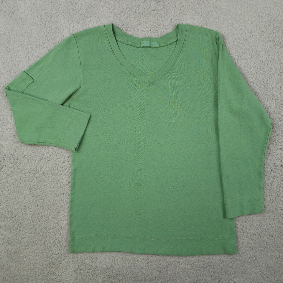 Fresh Produce Top Womens XS Green 3/4 Pocket Sleeve Logo Fem Tee Casual Coastal - Image 1 of 4