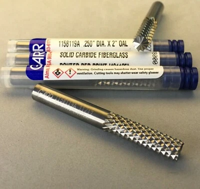 GARR 1/4" (.250") Solid Carbide Diamond Cut Router Burr: Composites / Fiberglass - Image 1 of 3