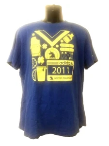 Adidias 2011 Boston Marathon Men's T-Shirt, Blue - L, EUC - Picture 1 of 5