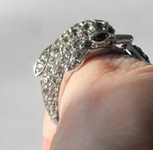 Sterling Silver Gemstone Dolphin Ring Spinel Stones Designer Signed - Picture 1 of 18