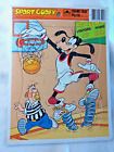 DISNEY 1984 Vintage Sport Goofy 12 Piece Golden Frame-Tray Puzzle Basketball