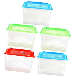 5 Pcs Portable Fish Tank Pet Box Transparent Tortoise Handheld Aquarium Travel - Picture 1 of 12
