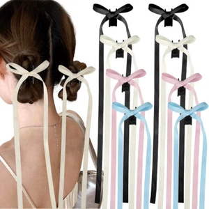 Women Girl Ribbon Hairpins Tassel Bow Hair Clips Bow Claw Hair Accessories/ j - Picture 1 of 28