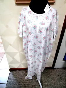CHARTER CLUB-WHITE/MULTI-FLORAL-SHORT SLEEVE-ROUND NECK-NIGHTGOWN-SIZE-2X-NWT - Picture 1 of 4