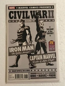 CIVIL WAR II #1 CASI NUEVO PÓSTER DE BOXEO CHO VARIANTE 2016 MARVEL - BLANCO Y NEGRO - Imagen 1 de 1