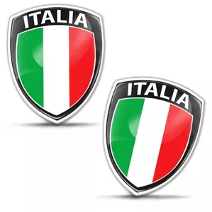 2x Adesivi Cupola Gel 3D Decalcomania Auto Casco Moto Laptop Bandiera Italia Distintivo - Foto 1 di 8