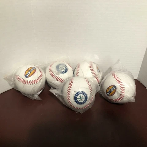 MLB Authentic Seattle Mariners Genuine Fossil Baseball In Sealed Bag Promo Cover
