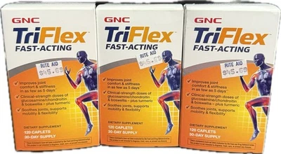 GNC TriFlex Fast-Acting 90 Day Supply - 360 Caplets - Exp 4/26 - New & Sealed! - Image 1 of 4