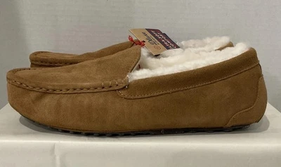 Туфли мужские DLUXE от Dearfoams размер 11 мокасины желтовато-коричневые натуральная овчина - новые «Читать» - Изображение 1 из 4