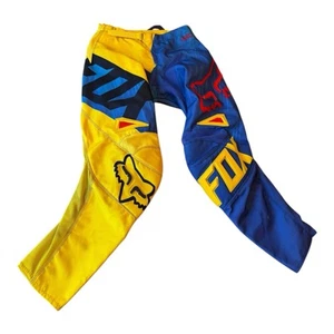 Fox Racing Motorcross Pants Size 30 Men’s Blue Yellow Dirt Bike 360 Sports Moto - Foto 1 di 4