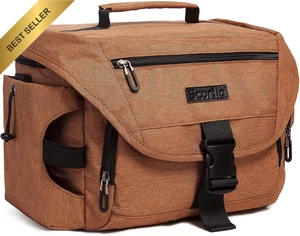 Insulated Lunch Bag Leakproof Cooler Tote with Strap and Bottle Holder Brown - Picture 1 of 12