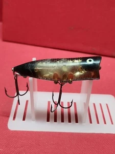 Esca da pesca vintage Heddon Ghugger Spook spina 3" rara trasparente/nero Slv Insrt #2 - Foto 1 di 13