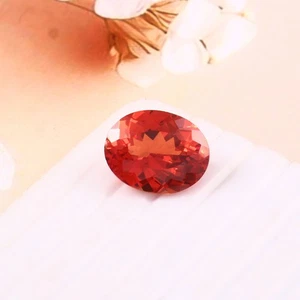 Piedra preciosa suelta facetada zafiro naranja mandarina natural de Ceilán corte ovalado 8,75 quilates - Imagen 1 de 5