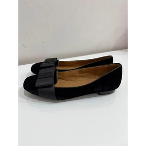 Neu ohne Etikett Isaac Mizrahi Damen-Ballerinas Veloursleder eckige Zehenpartie Schleife Slipper schwarz US 8 - Bild 1 von 6