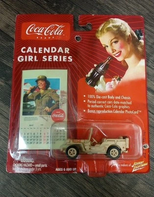 Johnny Lightning Coca Cola #12 Calendar Girl Series Military Willys Jeep  - Image 1 of 4