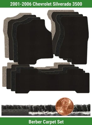 Juego de alfombrillas bereber personalizadas para Chevrolet Silverado 3500 01-06 (3 piezas) #ANP Foto 1 de 4