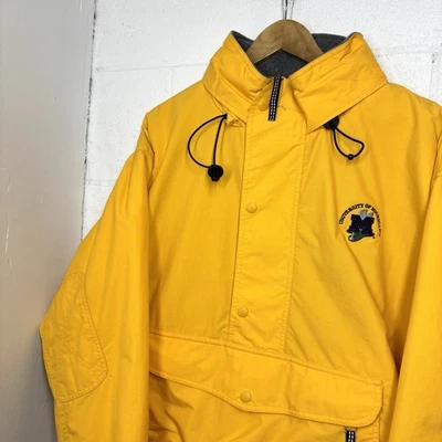 Chaqueta de Lluvia Vintage Años 90 Michigan State Rompevientos Pesada Capucha Universitaria Talla M Foto 1 de 4