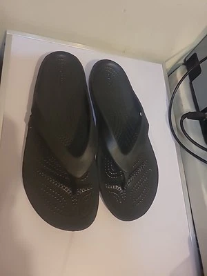 Crocs Ladies Black Flip Flops Sz 8 - Image 1 of 3
