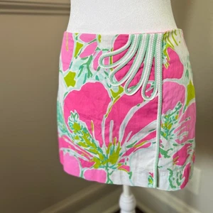 Lilly Pulitzer Don't Give A Cluck Jasmine Skort Size 0 Flamingo Pink - Picture 1 of 6