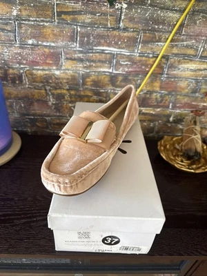 Isaac Mizrahi Live! Mocasines de terciopelo con lazo de grosgrain rubor rosa para mujer 8,5 m Foto 1 de 4