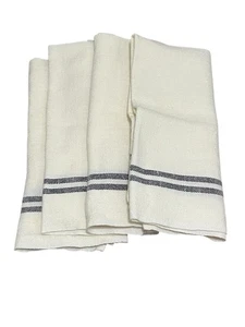 Juego de 4 servilletas de lino francés a rayas negras mesa de 8 nudos - Imagen 1 de 7