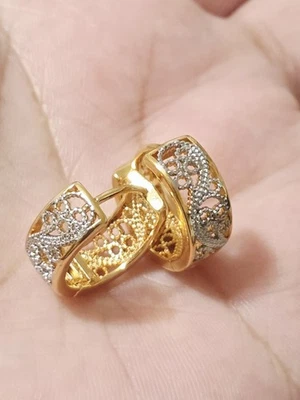 18K Gold Plated Huggie Hoop Earrings For Women - Image 1 of 4